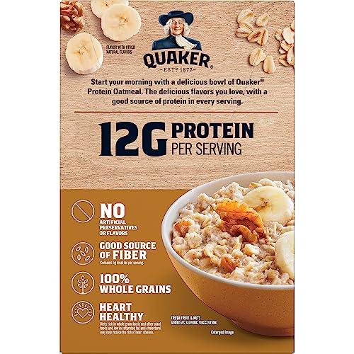 Quaker Quaker, Protein Instant Oatmeal, Banana Nut, 12.9 Oz, 6 Count (Pack of 2)