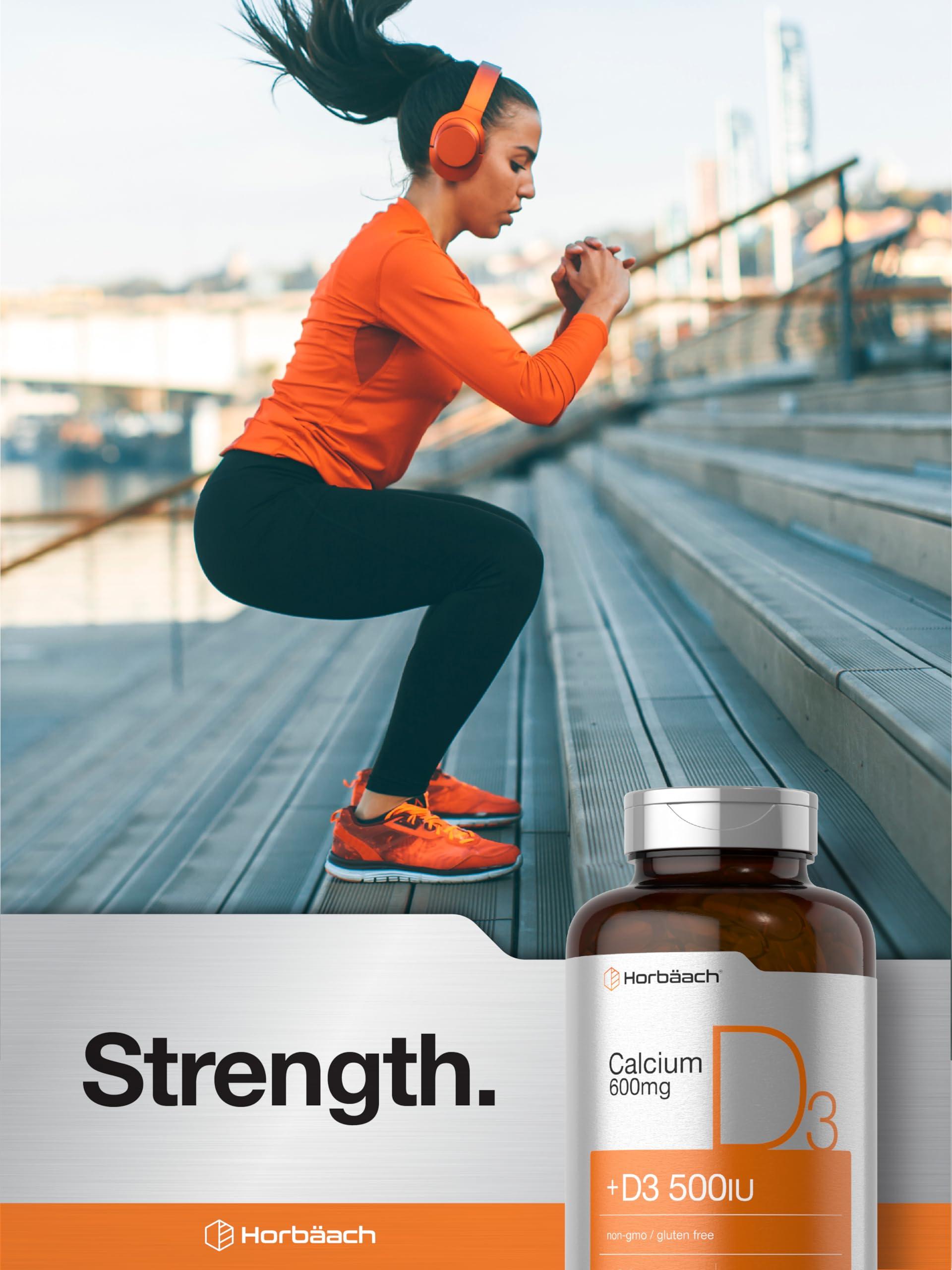 Horbach Horbach Calcium Supplement with Vitamin D3 | 600 mg | 120 Softgels | Non-GMO and Gluten Free