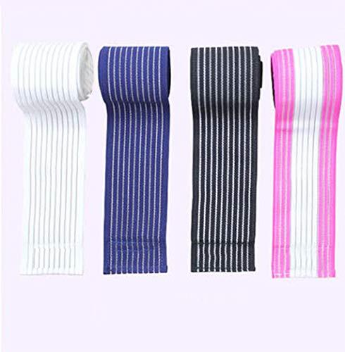 momowu 1Pair Elastic Bandage Tape Sport Knee Support Strap Shin Guard Compression Protector for Ankle Leg Wrist Wrap (Pink, 120cm)