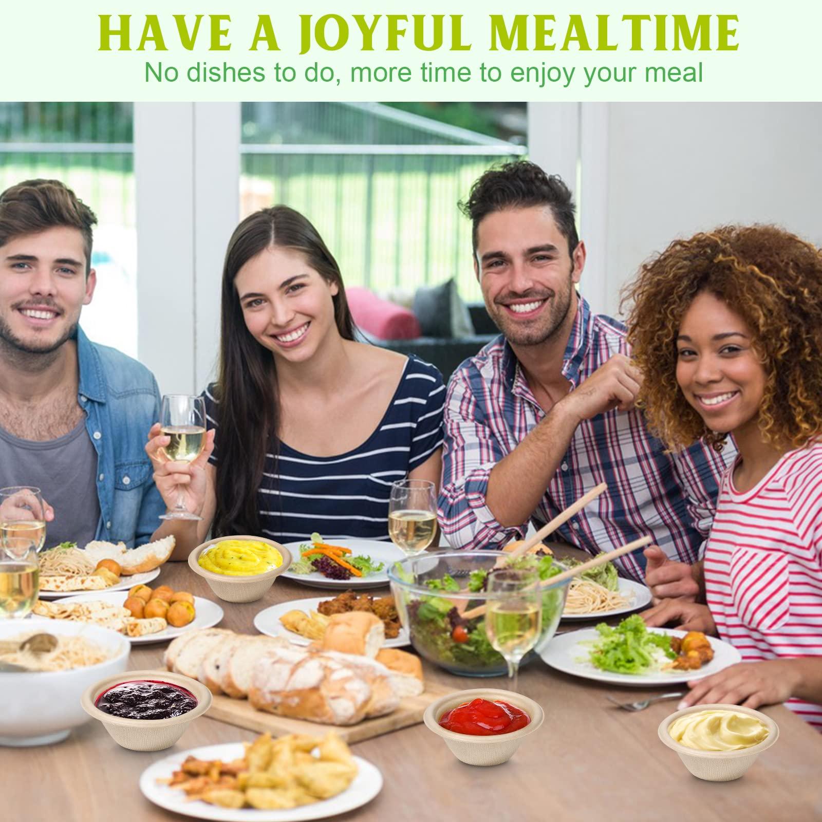 Groecycle Groecycle 8 oz Small Paper Bowls, 50 Pack Chili Bowls Disposable, 100% Compostable Paper Bowls, Biodegradable Bowls Made Of Sugarcane