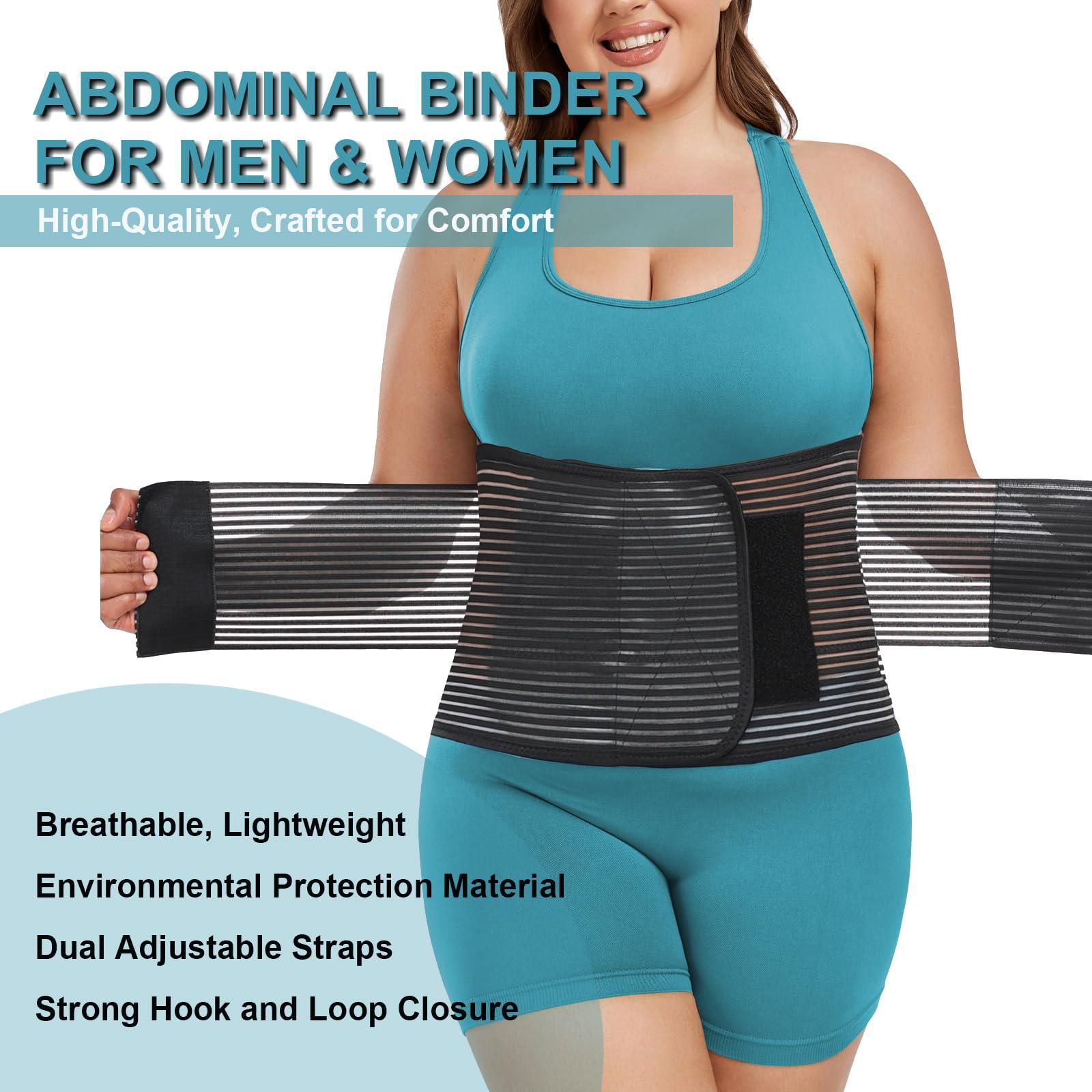 MAMODY Abdominal Binder Post Surgery Plus Size | Postpartum Belly Band Wrap | Post C Section Belly Binder | Stomach Compression Hernia Belt For Men or Women Hernia Surgery, Natural Birth, Abdominal Injuries,Hysterectomy (2XL/3XL)