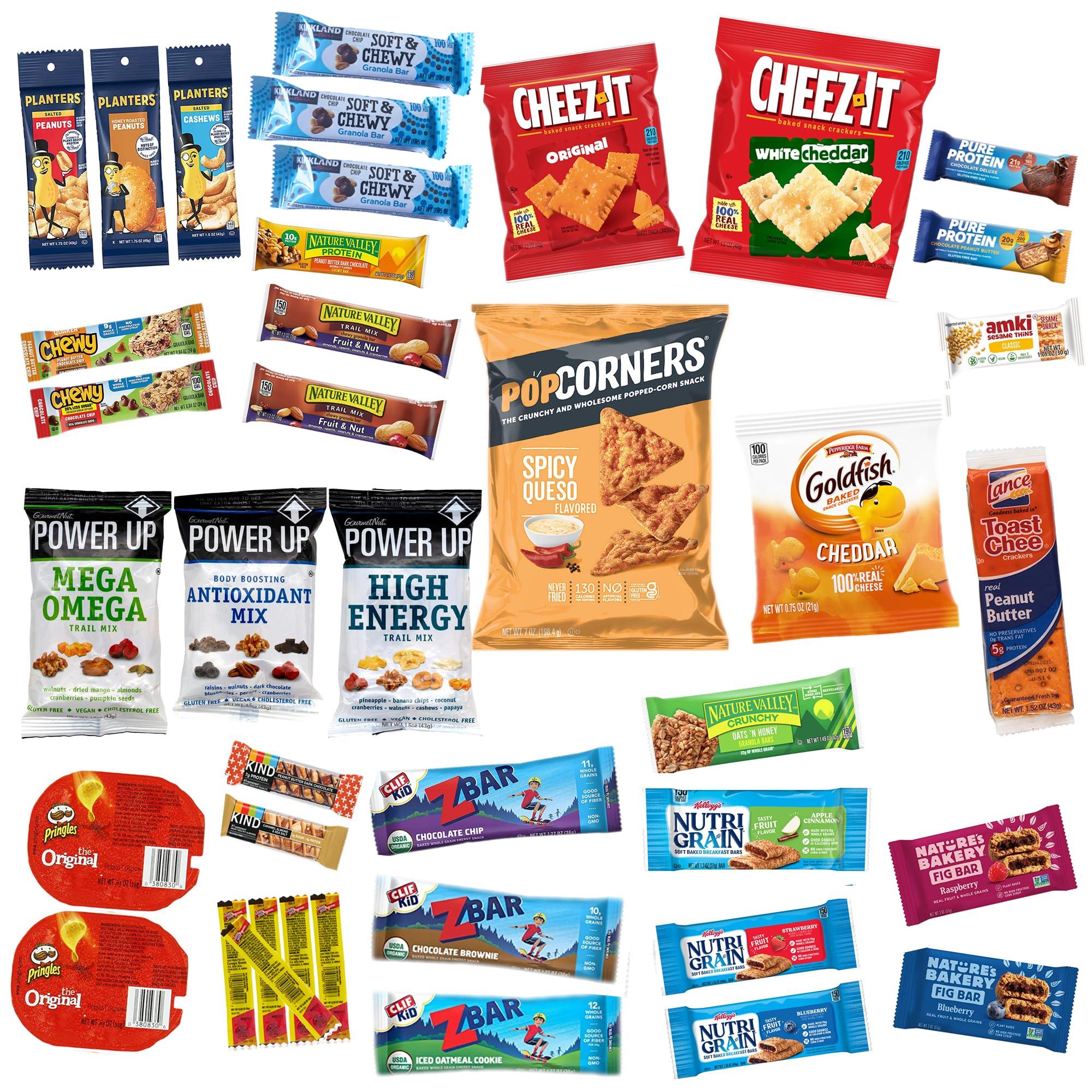 JUMBO JUMBLE Jumbo Jumble Snack Box (40 Count) Protein Gift Care Package Snacks Variety Pack for Adults Teens Kids Men Women College Office Birthday (Protein Set)