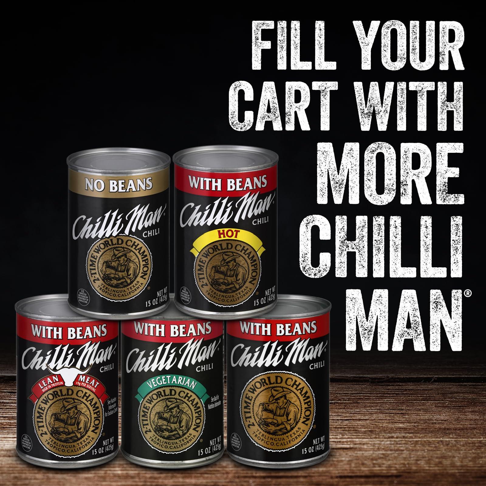 Chilli Man CHILLI MAN Canned Chili With No Beans (Pack of 12), 15 ounce can