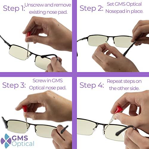 GMS GMS Optical 11mm Air Bag Screw-in Silicone Nose Pads for Glasses, Sunglasses, and Eye Wear - 5 Pair