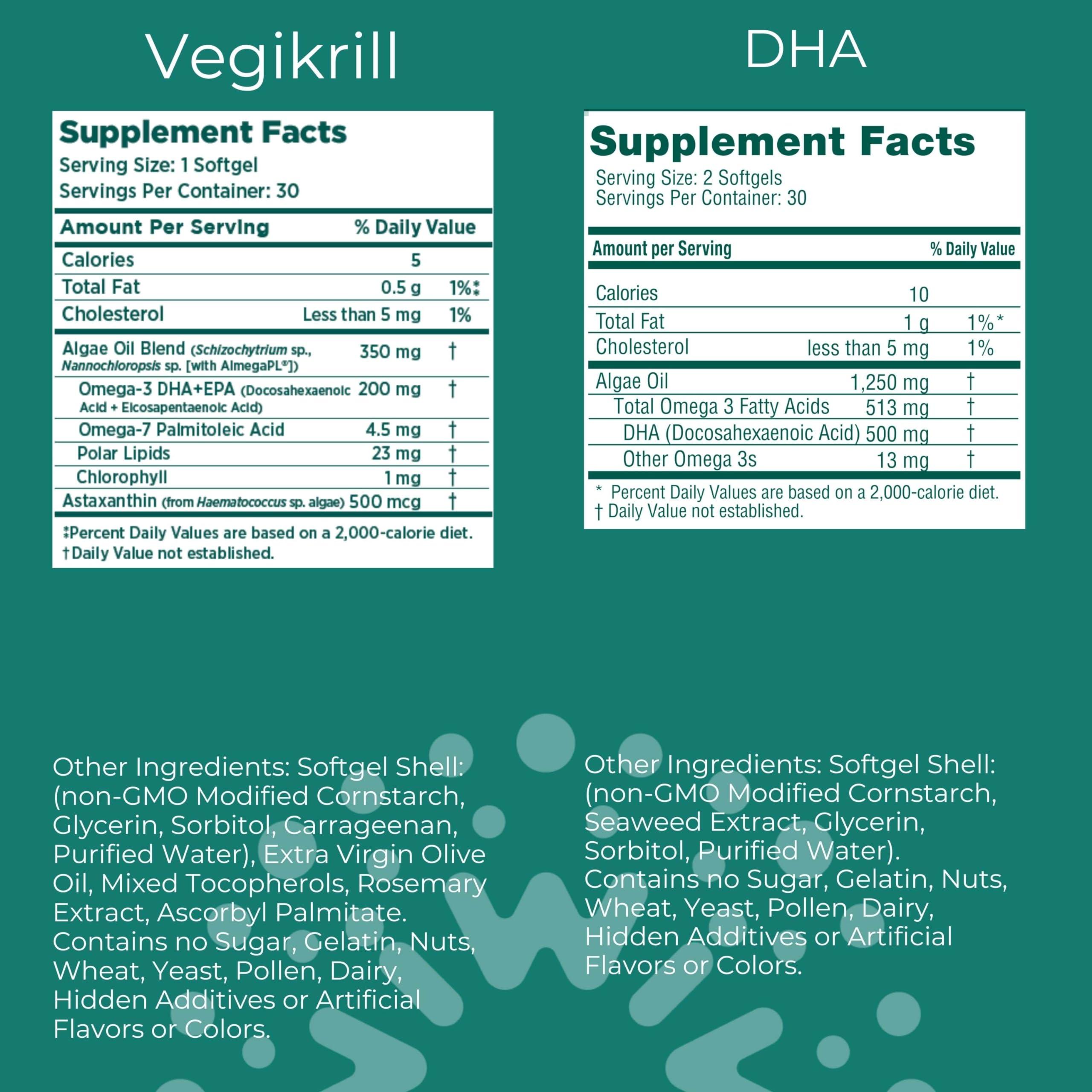 Iwi Iwi Life Vegikrill & DHA Omega-3 Bundle, 30 Servings, Vegan Plant-Based Algae Omega 3, Krill & Fish Oil Alternative, No Fishy Aftertaste