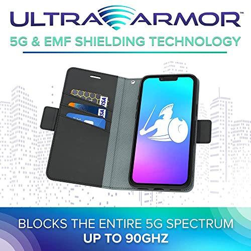 DefenderShield DefenderShield EMF Protection & 5G Anti Radiation iPhone 14 Case - RFID Blocking EMF Shield Detachable Wallet Case with Magnetic Closure Purple