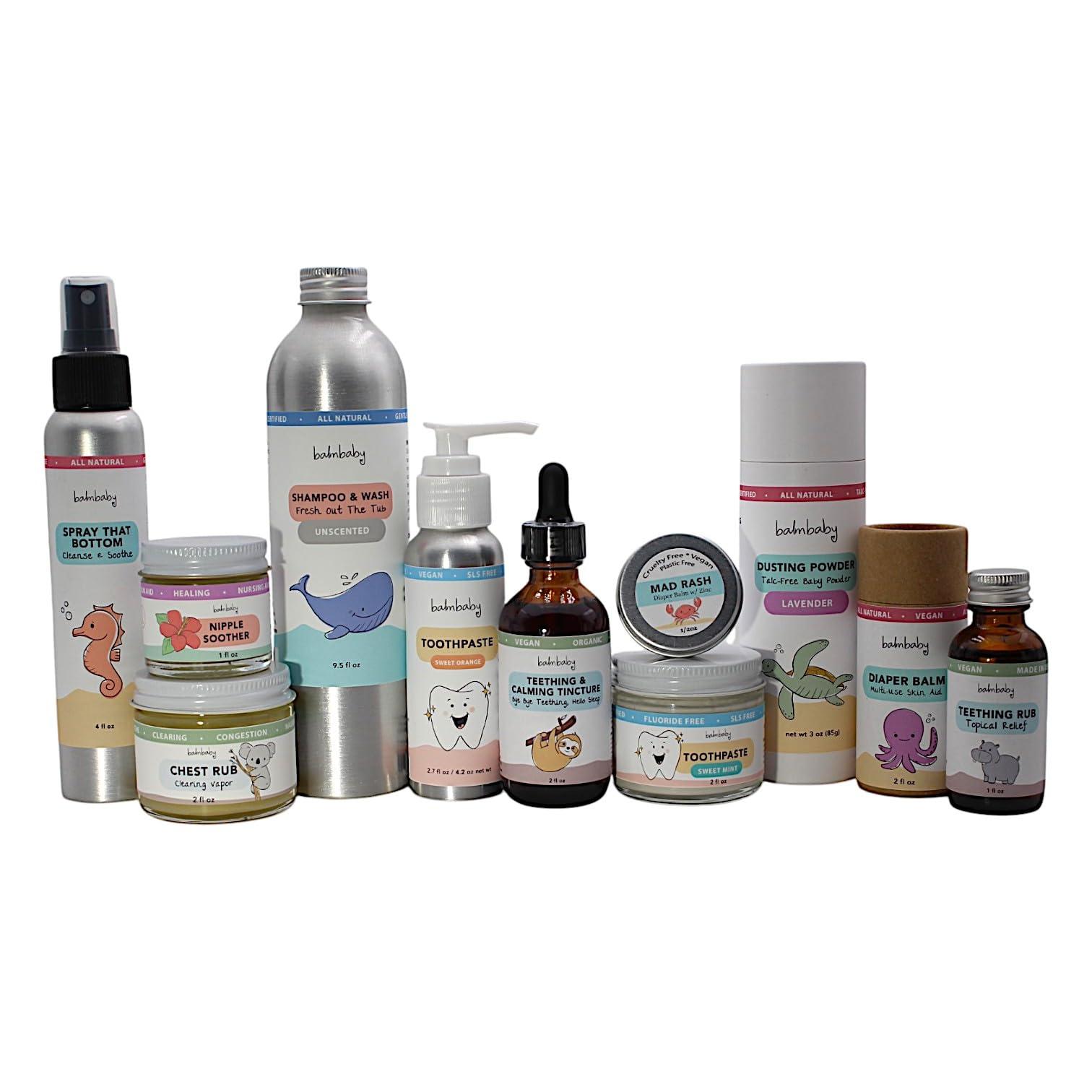 BALM! Baby Kids Natural Fluoride Free Toothpaste by BALM! Baby Children\'s Toothpaste in Pump Bottle, SLS Free Toothpaste with Xylitol, Vegan Gluten Free, BPA Free, Zero Waste Childrens Teeth Paste (Mint)