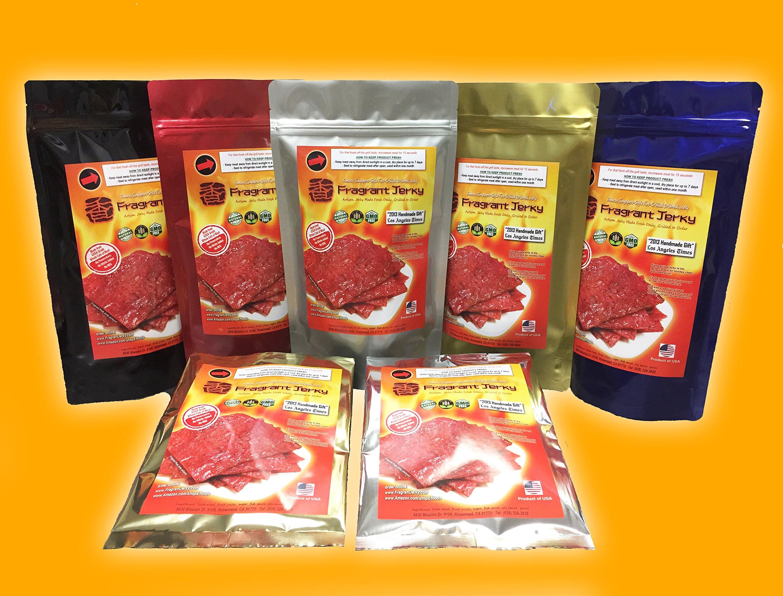 Fragrant Jerky Singapore Street Food, Fire-Grilled Pork Jerky (Original Flavor 4oz) *Grilled Fresh to Your Order *Shipped the Same Day - L.A. Times "Handmade Gift" Winner