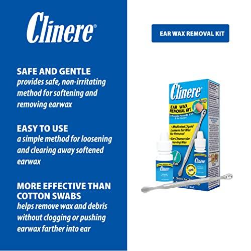 Clinere Clinere Earwax Removal Kit, Safely and Gently Clean Ear Wax, Itch Relief, Works Instantly .5oz Carbamide Peroxide, 4 Count