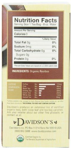 Davidson's Davidson\'s Organics, South African Rooibos, 25-count Tea Bags, Pack of 6