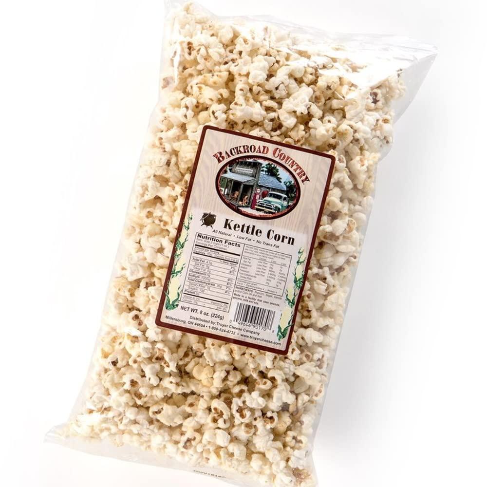 Troyer Cheese Inc Troyer Backroad Country Kettle Corn, Ohio USA Made, Three 8 oz Bags