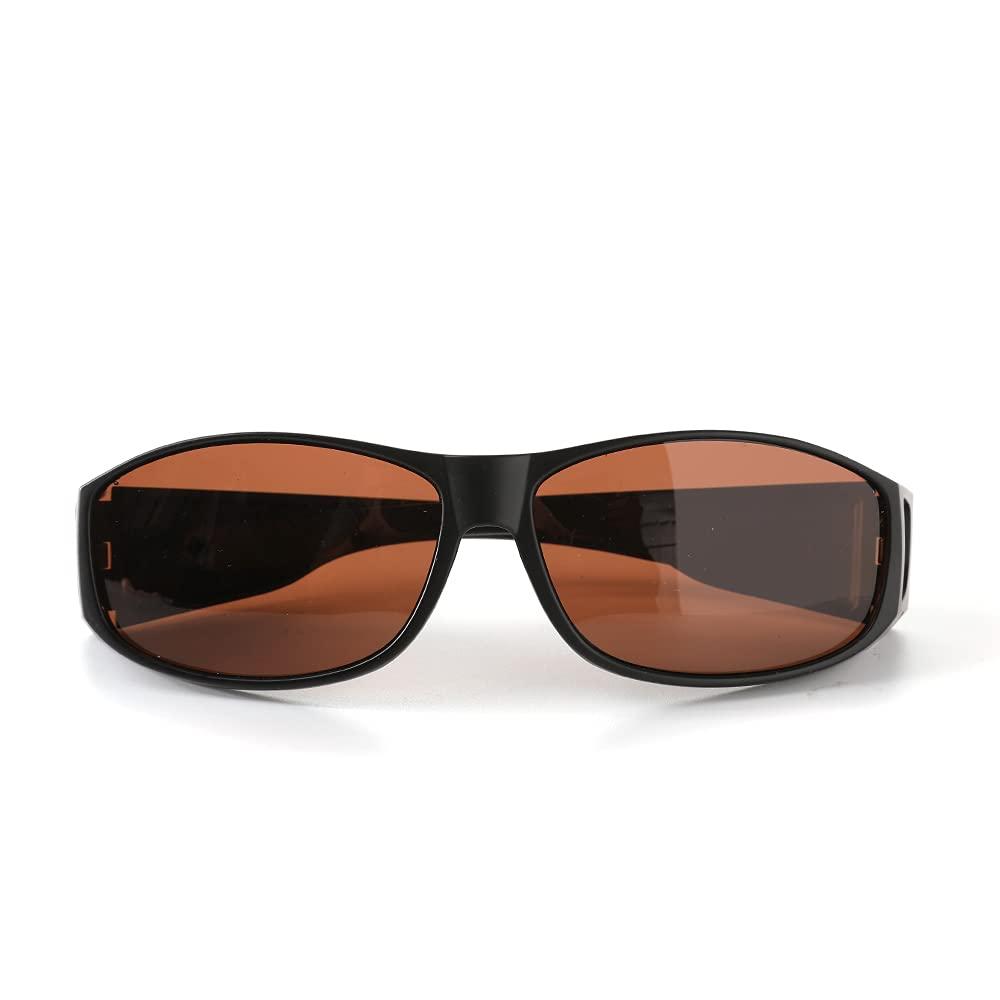 SomniLight Light Therapy SomniLight Light Therapy Polarized FL-41 Light Sensitivity Glasses for Florescent Light Sensitivity, Photophobia, and Migraines (fit-over style, Outdoor), Black, Medium