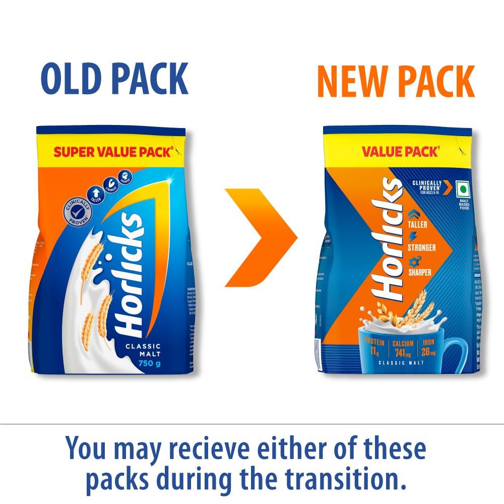 Horlicks Horlicks Health And Nutrition Drink - 750 G Refill Pack (Classic Malt)