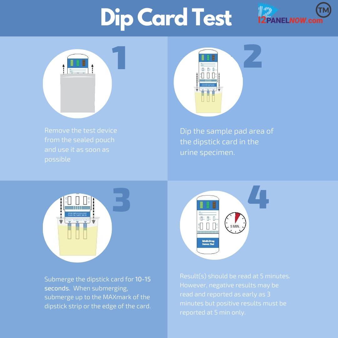 12 Panel Now 12 Panel Drug Test Dip Cards, Tests for 12 Commonly Abused Drugs, 99% Accurate, Fast Results, CLIA Waived, Easy-Read (25)