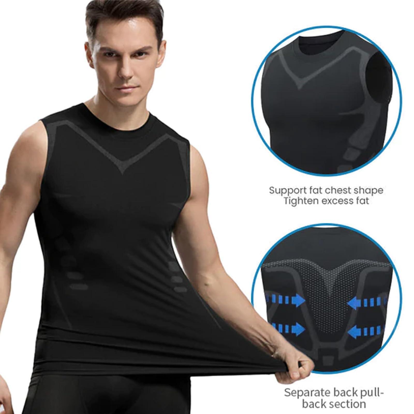 Beercaar Energxcel Ionic Shaping Vest, Buhooh 2023 New Version Ionic Shaping Vest, Comfortable and Breathable (Black+White, 3XL)