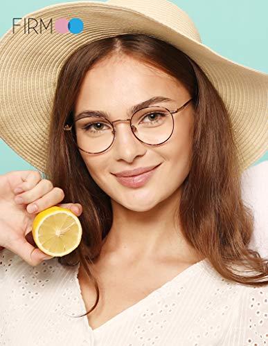 Firmoo Firmoo Blue Light Blocking Reading Glasses 2.0, Anti UV Glare Filter Lens, Tortoise Shell Mental Retro Round Readers for Women/Men