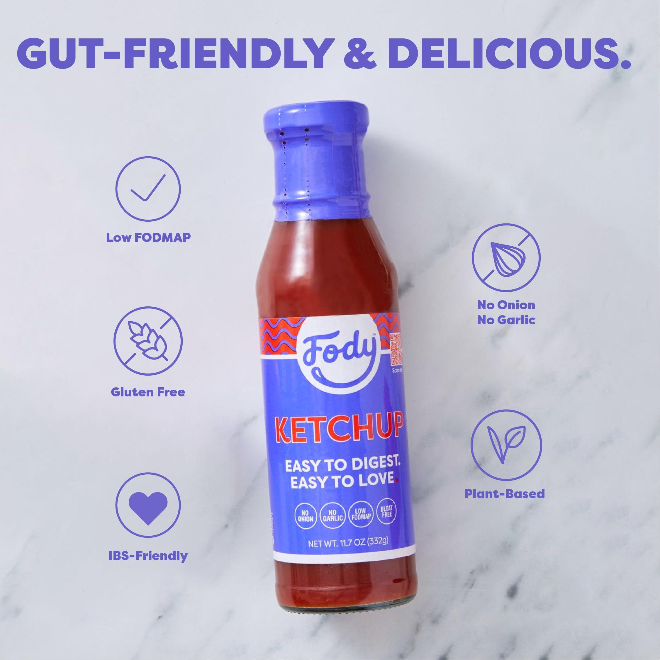 Fody Fody Foods Vegan Regular Tomato Ketchup, Low Fodmap Certified, Sensitive Recipe, Gut & IBS Friendly Condiment, Non GMO, 2 Pack