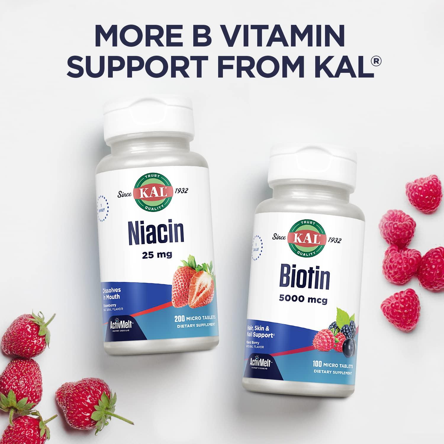 KAL KAL Vitamin B12 Methylcobalamin ActivSpray 2500mcg, Healthy Energy, Metabolism, Nerve & Red Blood Cell Support,* Fast-Acting Liquid B12, Maximum Absorption, Natural Berry Flavor, 80 Servings, 2 fl oz
