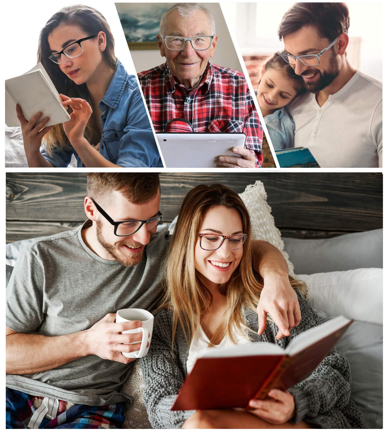 OLOMEE OLOMEE Large Reading Glasses Mens Oversized Wide Readers +3.00 Lightweight Square Magnifying Cheaters for Men W/Big Head 4 Pack