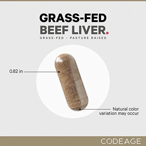 Codeage Codeage Grass Fed Beef Liver Supplement Superfood, Freeze Dried, Non-Defatted, Desiccated Beef Liver Glandulars Bovine Pills, Liver Health, Pasture Raised Beef Vitamins, Non-GMO - 2 Pack