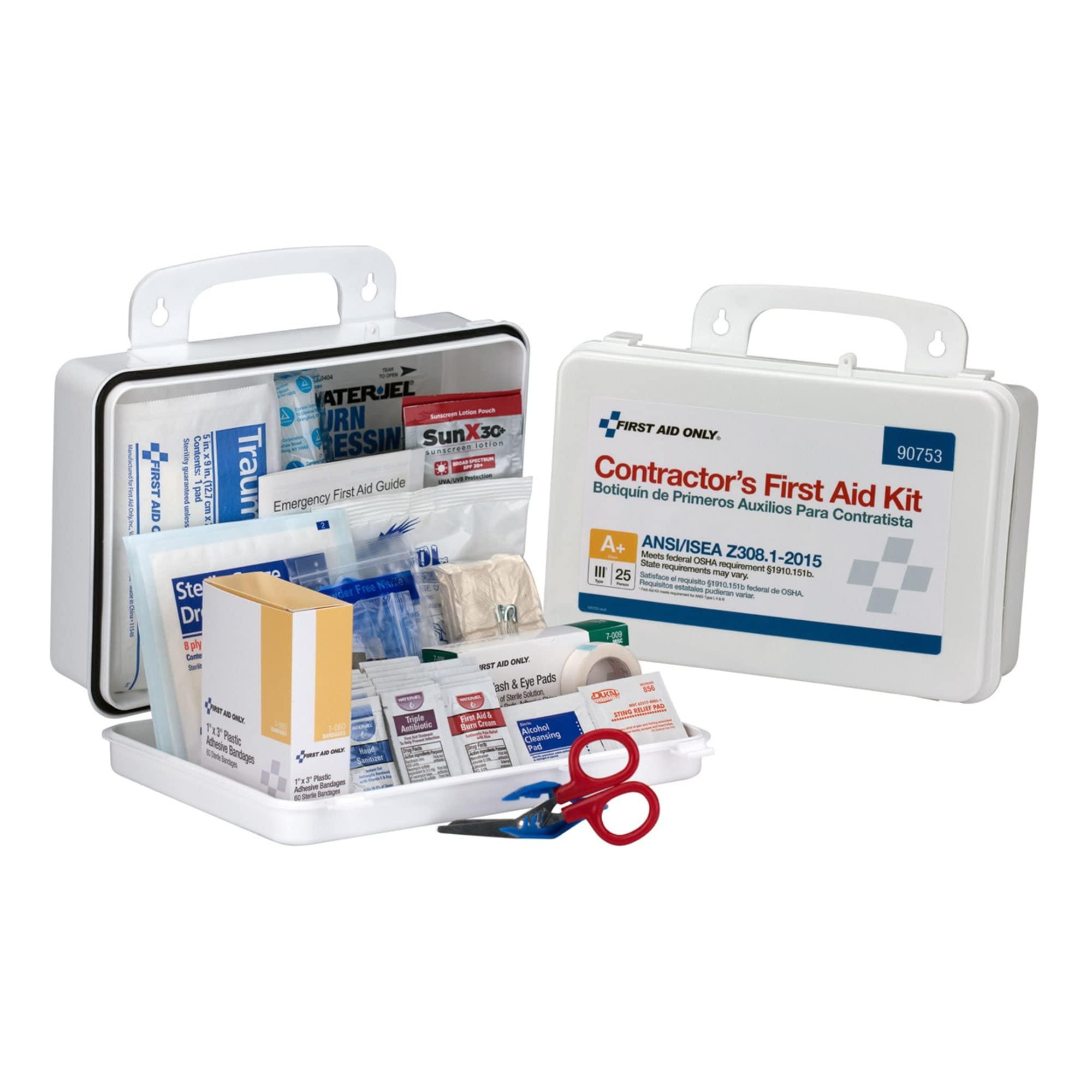 First Aid Only First Aid Only 25-Person Contractor First Aid Kit, White, 128 Pieces