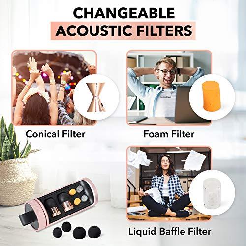 QuietBuds QuietBuds Premium Earplugs - Noise Reduction Ear Plugs with Advance Noise Filtering Technology for Studying Sleeping Blocking Harmful Sound | Hearing Protection Rose Gold Color