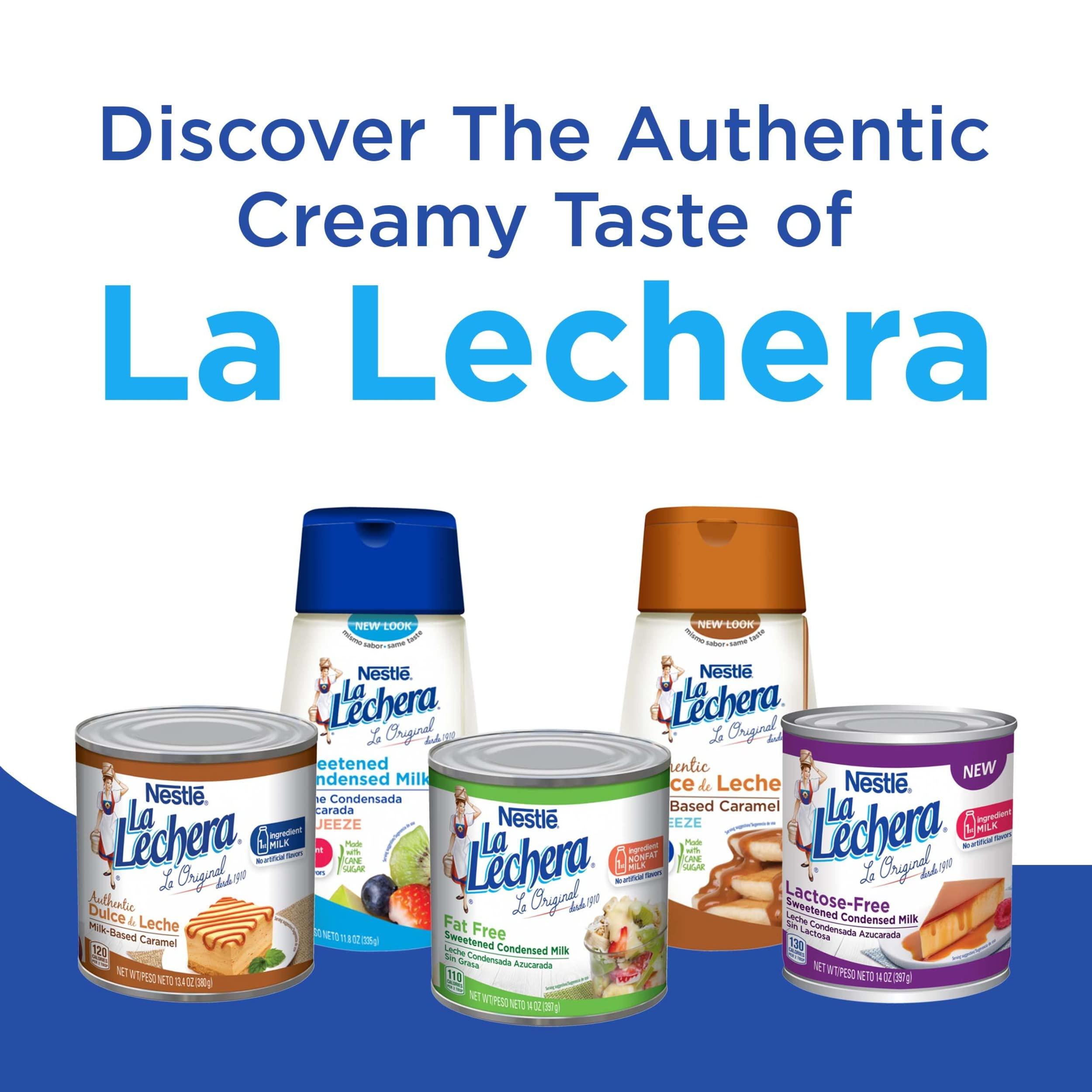 Nestle Nestle La Lechera Squeeze Variety Pack, Sweetened Condensed Milk (3) and Dulce de Leche Milk-Based Caramel (1), 4 Squeeze Bottles