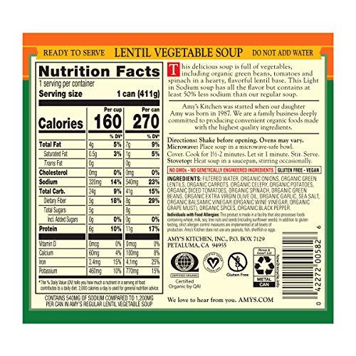 Amy\'s Amy\'s Organic Lentil Vegetable Soup, Light in Sodium 14.5 oz.