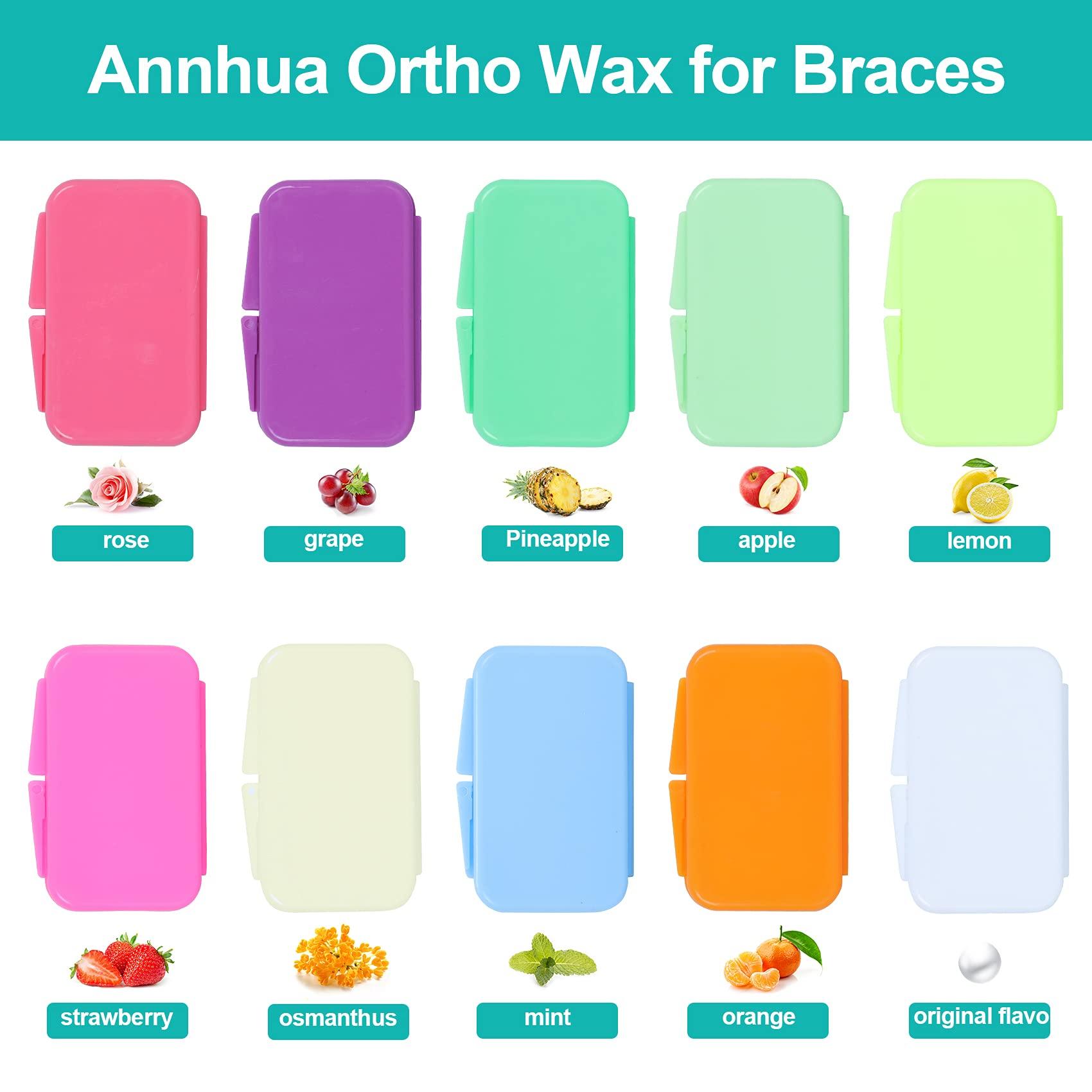 Annhua Annhua Orthodontist Braces Wax Ortho Dots 10 Pack for Aligners, Braces Wearer, Brackets, Invisible-lingers, Dental Orthodontic Wax Strips White - Unscented & Flavorless
