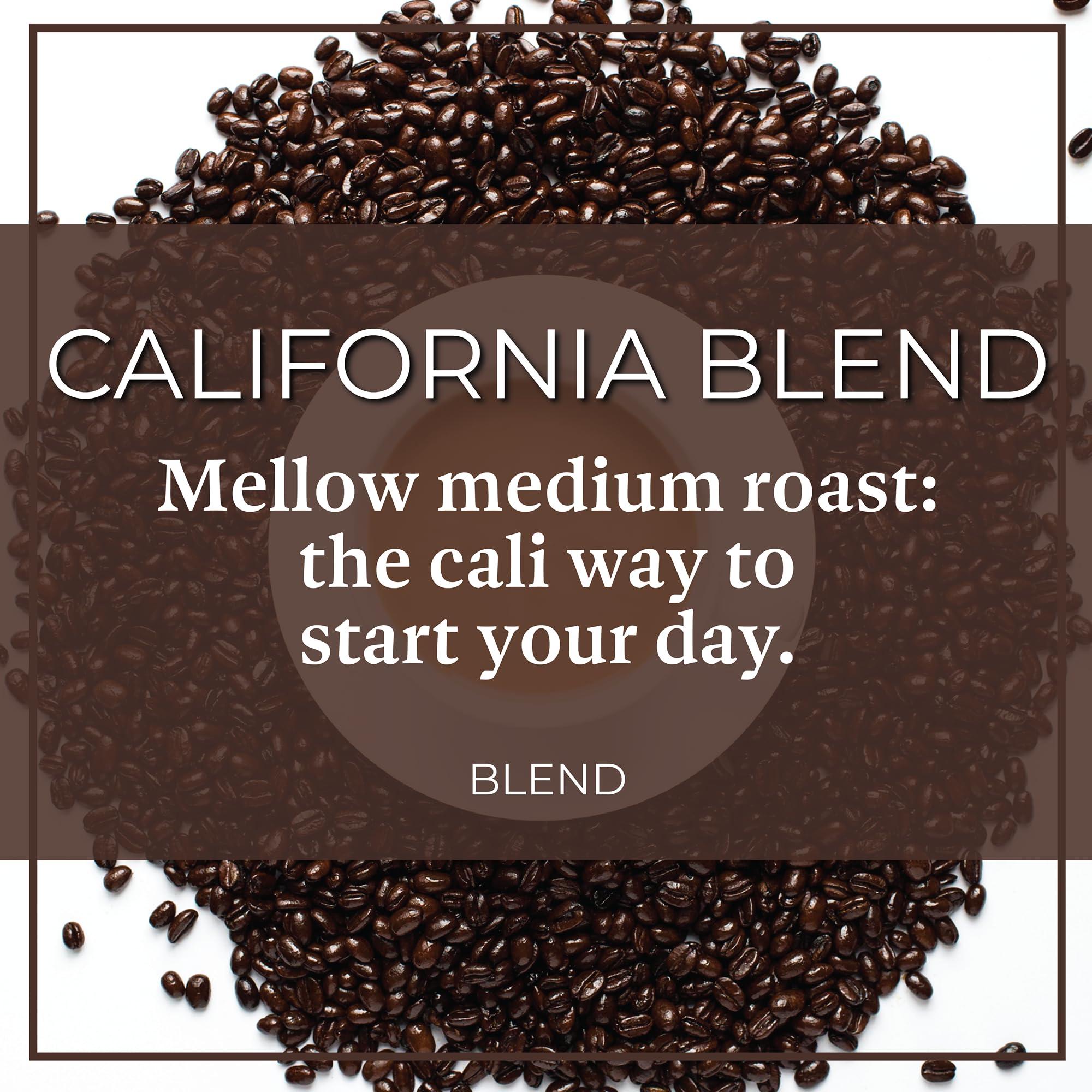 The Bean Coffee Company The Bean Organic Coffee Company California Blend, Medium Roast, Whole Bean Coffee, 16-Ounce Bags (Pack of 2)