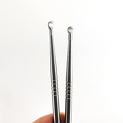 airgoesin Airgoesin 2pcs Tonsil Stone Removal Pick Tonsillolith Premium Tool Stainless Steel Oral Cleaner with 10 Soft Silicone Caps