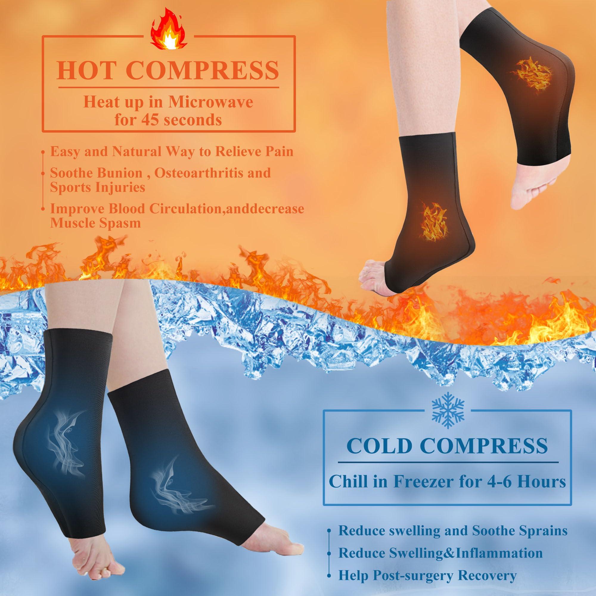 NOVASPORT NOVASPORT Ankle Foot Ice Pack Wrap for Injuries, Reusable Freeze Sleeve for Ankle Hot & Cold Therapy, Foot Ice Pack for Plantar Fasciitis, Achilles Tendonitis, Swelling, Foot Heel Ankle Pain Relief