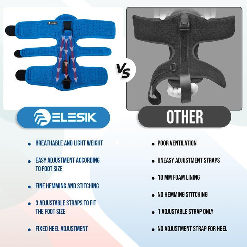 ELESIK ELESIK Plantar Fasciitis Night Splint, Upgraded Plantar Fasciitis Brace for Plantar Fasciitis Relief, Foot Drop and Achilles Tendonitis Brace. Night Splint for Plantar Fasciitis Women & Men, Blue