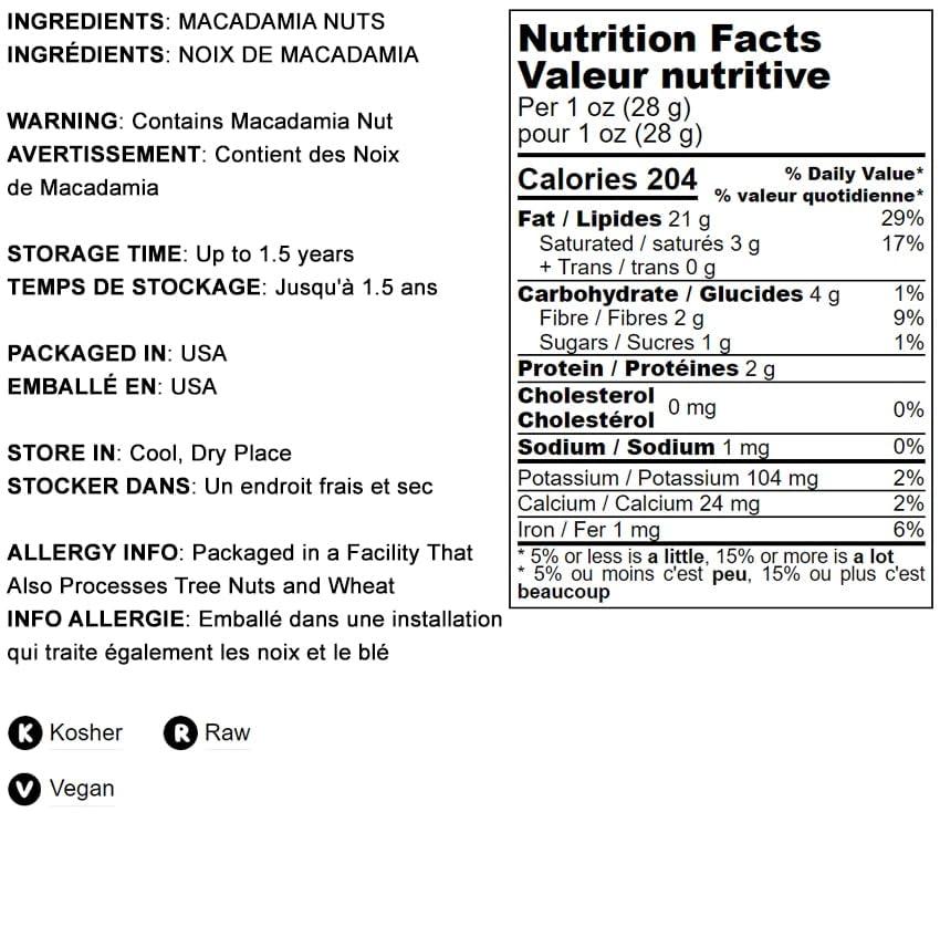 Food to Live Food to Live Macadamia Nut Halves & Pieces, 25 Pounds Raw, Shelled, Unsalted, Kosher, Vegan, Bulk. Keto Snack. Good Source of Healthy Fats. Great for Baking, and as Topping for Salads, Yogurt.