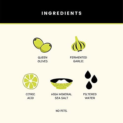 Olive My Pickle Live Culture & Probiotic Olives for Gut Health - GARLIC STUFFED OLIVE BUNDLE (3 PACK) by Olive My Pickle