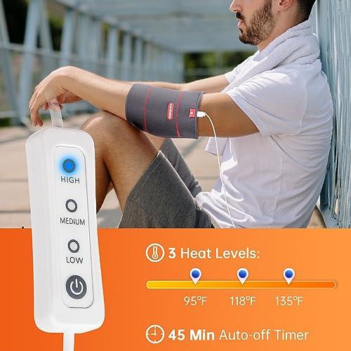 comfheat Comfheat Elbow Heating Pad Wrap for Joint Pain USB Heated Elbow Brace for Tendonitis and Tennis Elbow Portable Moist Heat Therapy Elbow Sleeve Adjustable Temperature (Non-Chargeable)