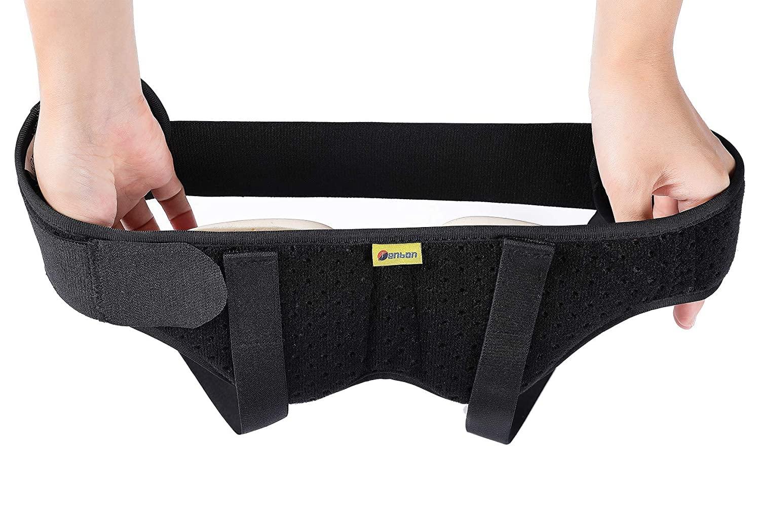 Tenbon Tenbon Hernia Belt Truss for Single/Double Inguinal or Sports Hernia, Hernia Support Brace for Men for Women Pain Relief Recovery Strap with 2 Removable Compression Pads Comfortable Material (Small+M)