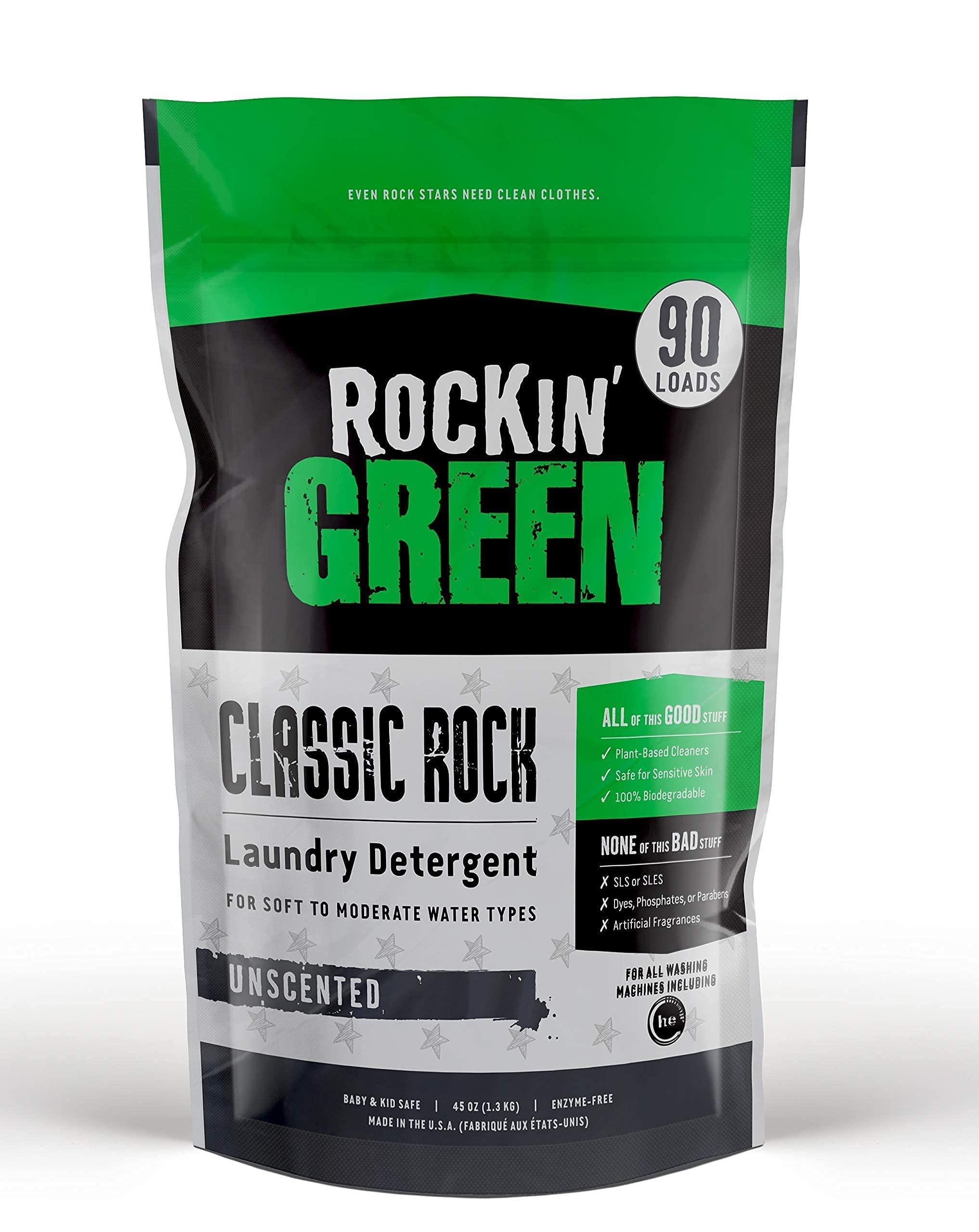 Rockin\' Green Rockin\' Green Active Wear 45oz Bundle With Classic Rock Unscented Laundry Detergent Powder 45oz | All-Natural and Eco-Friendly | Non-Toxic and Safe for Sensitive Skin | Vegan and Biodegradable