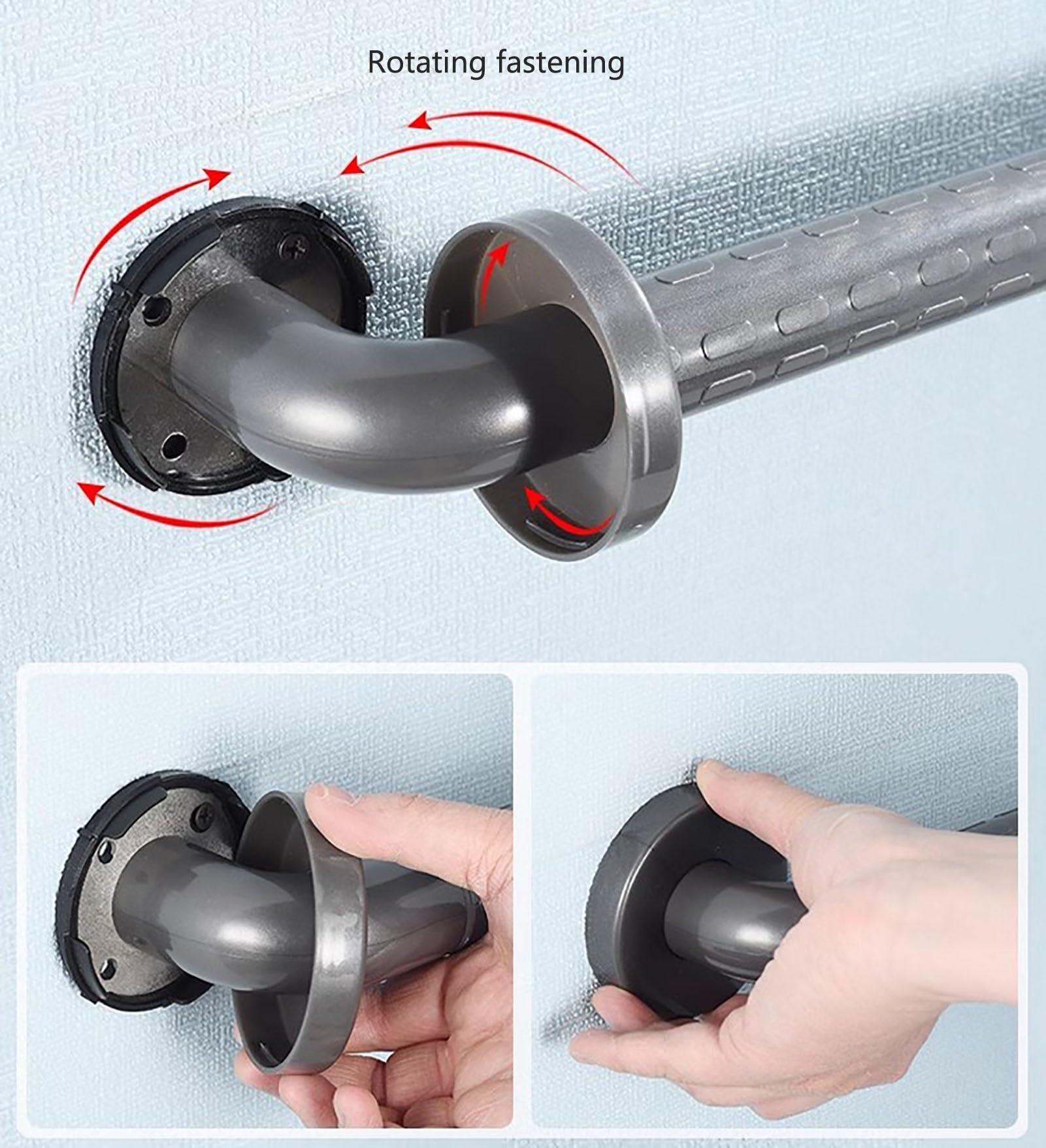 BESNUT Handicap Grab Bars for Bathroom, Stainless Toilet Grab Bar with Textured Grip, Toilet Safety Rails with Leg for Elderly