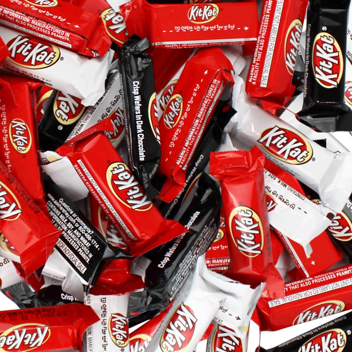 Buha Sweets KIT KAT Miniatures Assorted Chocolate and White Creme Wafer Candy Bars in Bulk for Party Favors - Individually Wrapped Kitkat Candy Bars Fun Sharing Size Perfect for Snacking, Adults and Kids (5 Pounds)