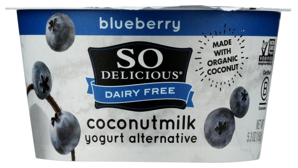 SO DELICIOUS So Delicious Dairy Free Coconut Milk Yogurt, Blueberry, 5.3 Ounce (Pack of 8)