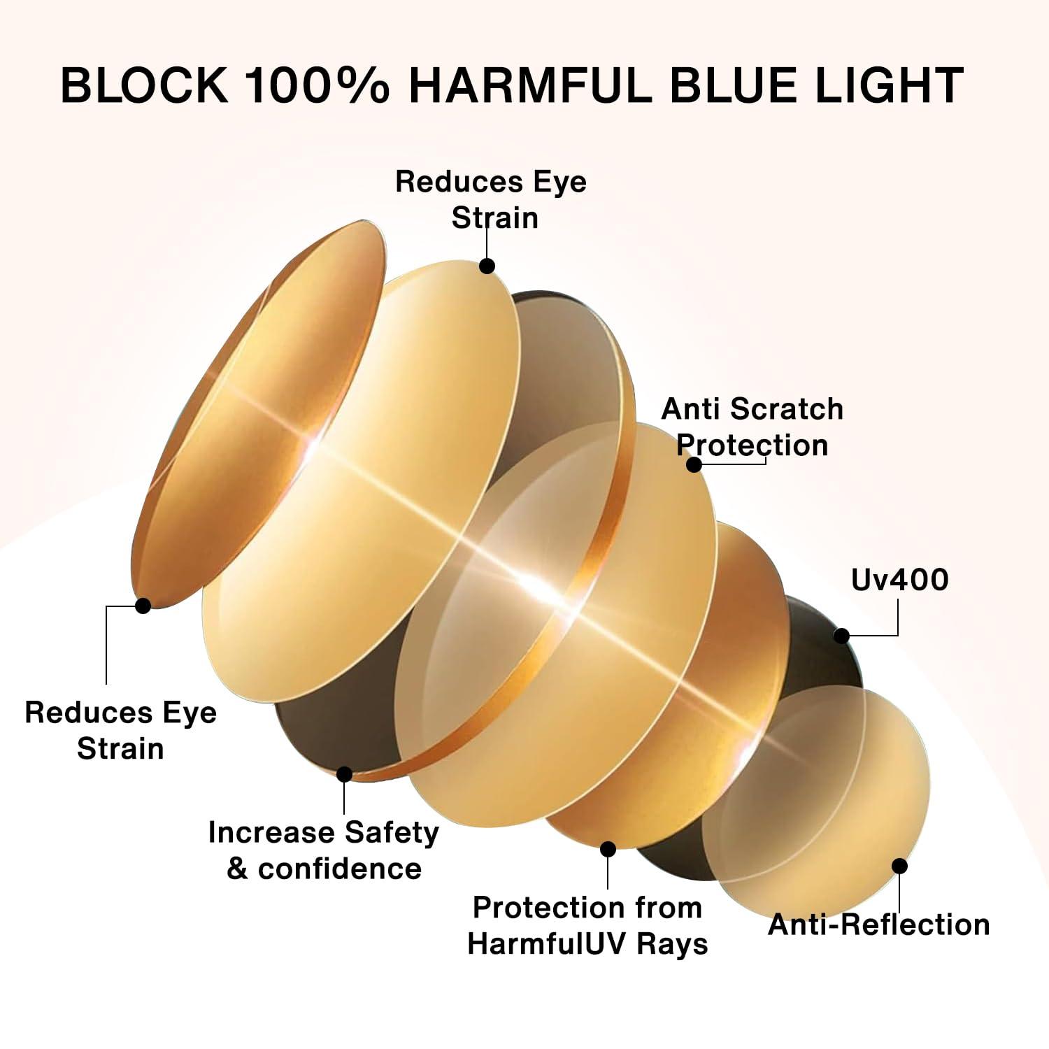 WINTOO WINTOO Night Driving UV Glare Glasses, Blue Light Blocking Glasses, Anti Glare Glasses, Night Driving Glasses for Men, Blue Light Glasses for Woman, Blue Light Glasses, Blue Light Glasses Men