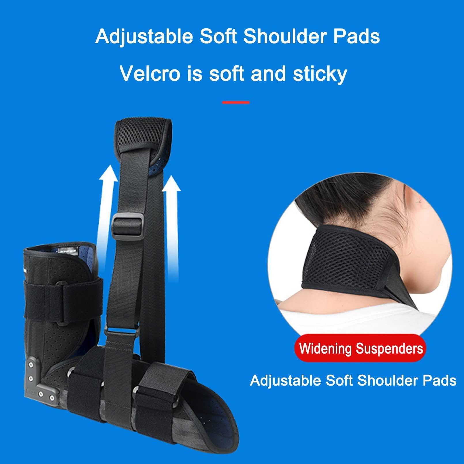 JIONET JIONET ROM Elbow Brace Hinged Support Sling Stablizer Injury Recovery Support After Surgery for Dislocated Arm Fixed Splint and Shoulder Strap (Color : Right Arm, Size : Small)