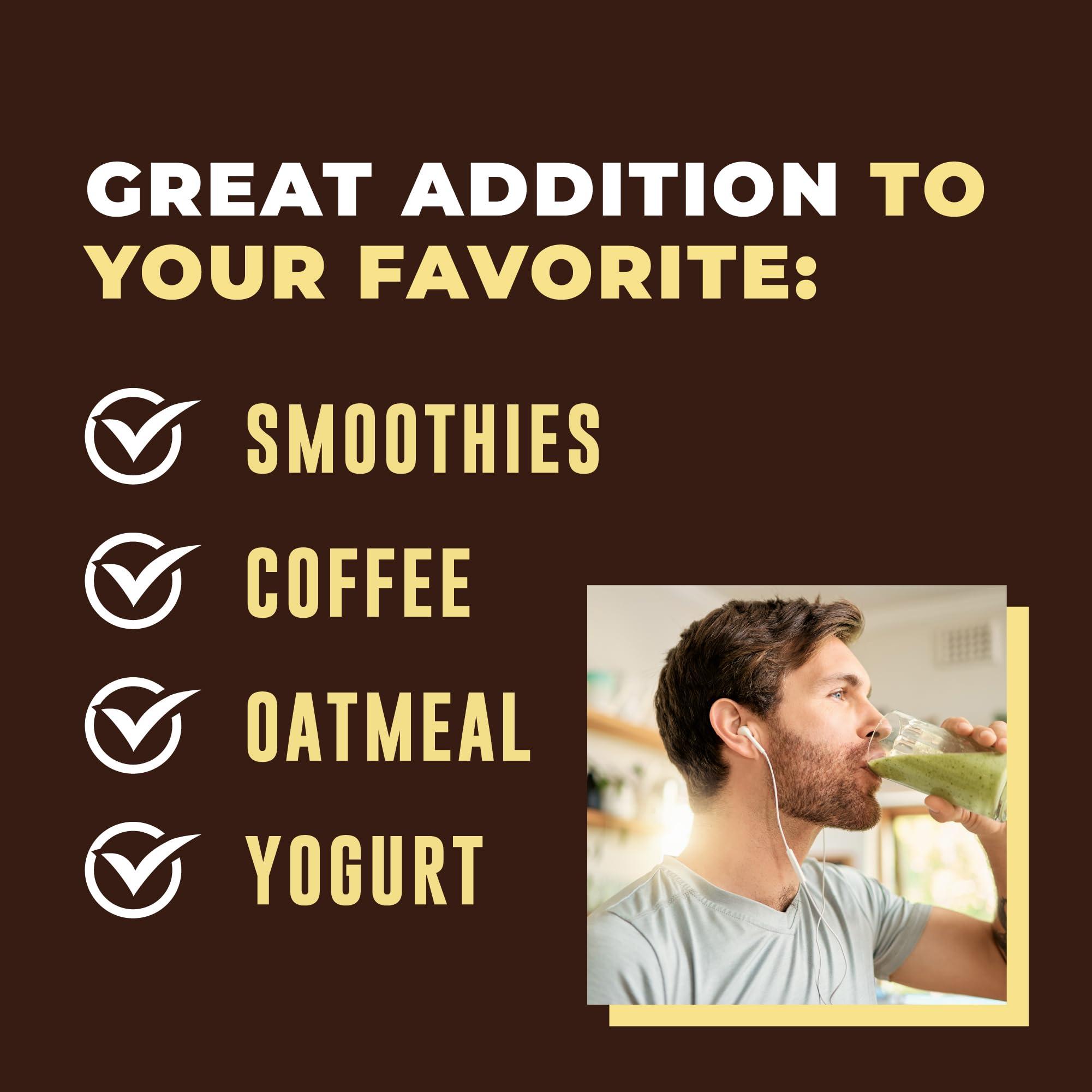 Left Coast Performance 32oz Vanilla Bone Broth Protein Powder From Grass Fed Beef - Non-GMO Ingredients, Gut-Friendly, Low Carb Dairy Free Protein Powder - Natural Collagen Source For Joint Support - Keto Friendly