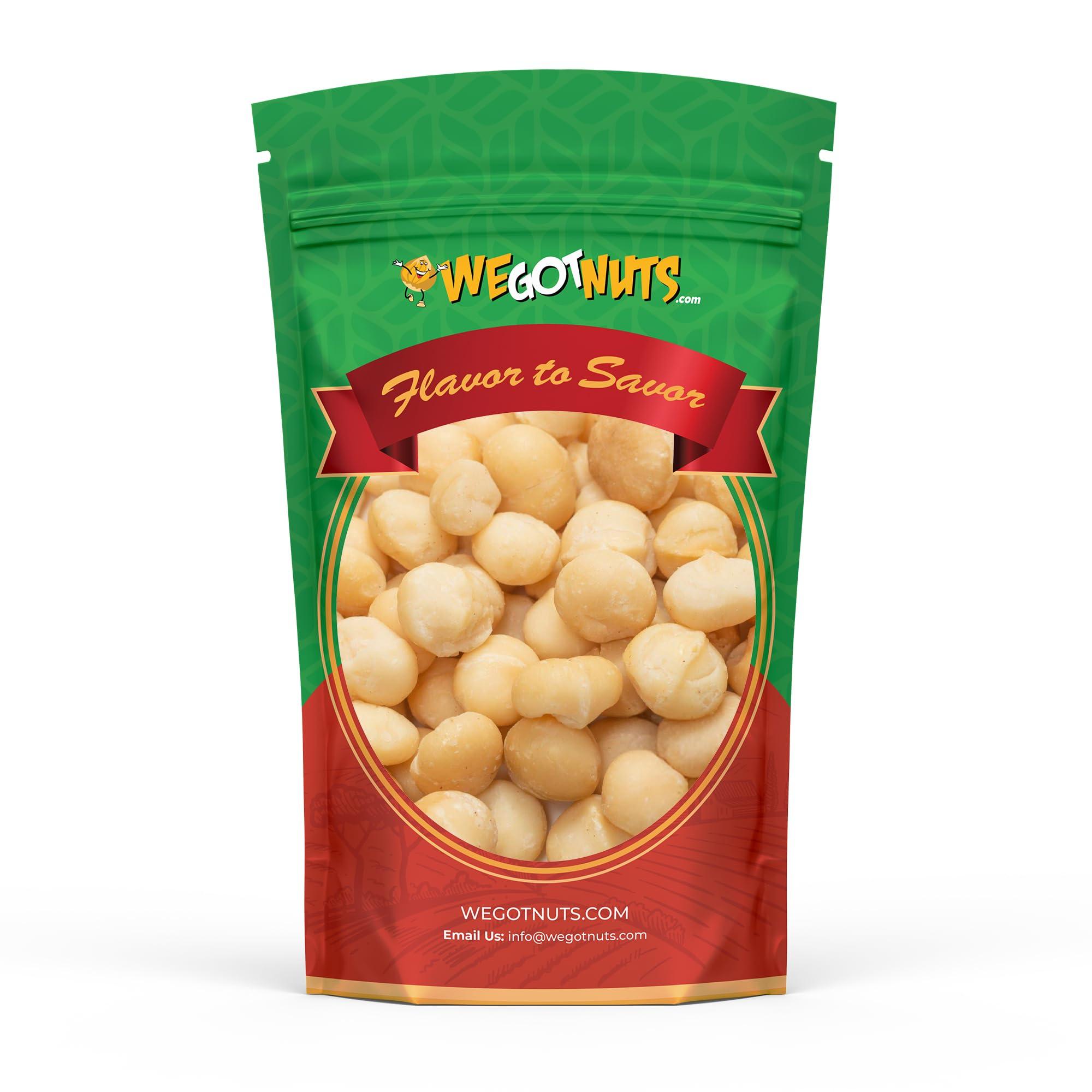 We Got Nuts Raw Deluxe Macadamia Nuts - 4 lbs - Shelled & Unsalted Premium Quality Kosher Raw Macadamia Nut Snack Pack By We Got Nuts - Natural Gourmet Fresh Macadamia Nuts Bulk - Packed In A Resealable Pouch Bag