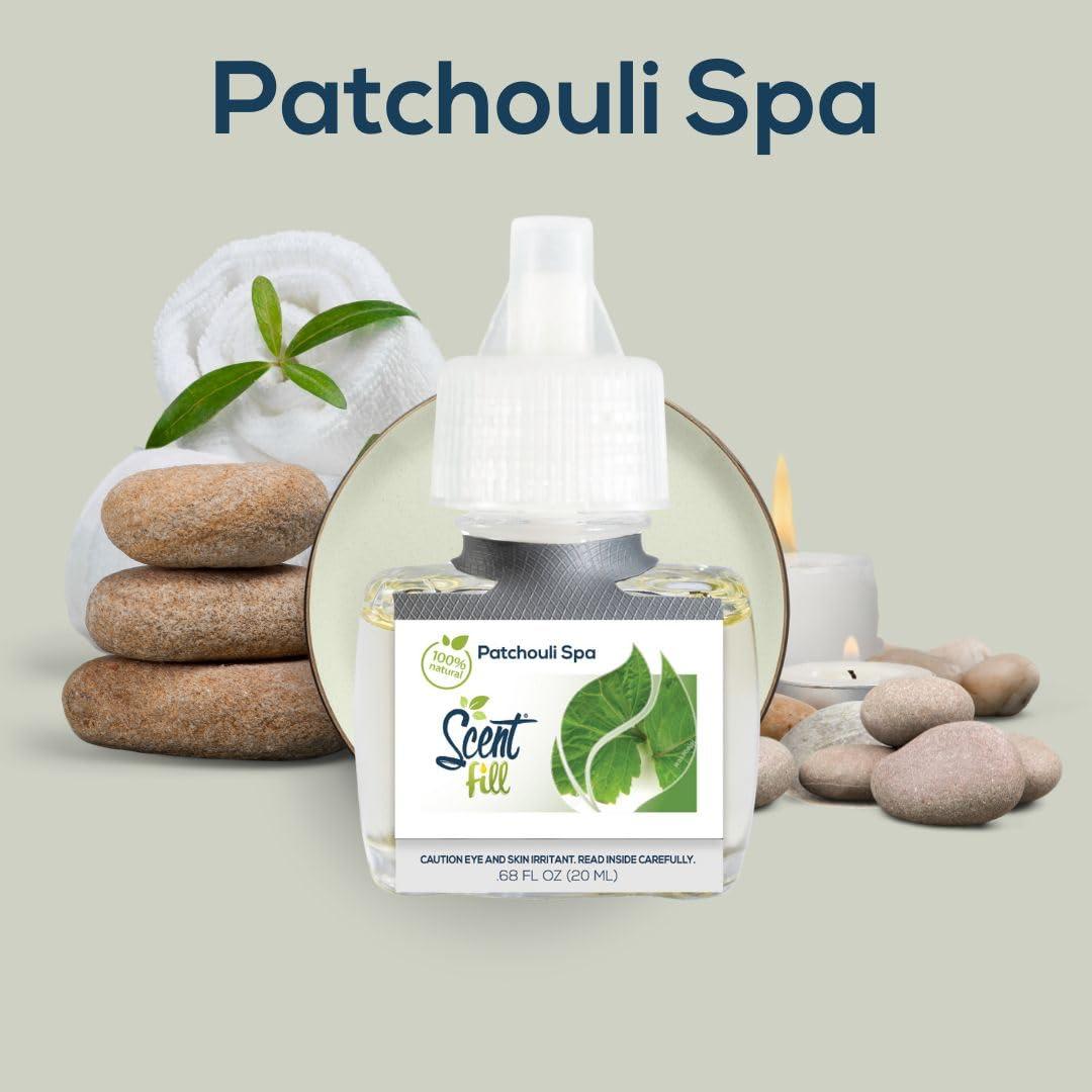 Scent Fill Scent Fill 100% Natural Patchouli Spa Plug in Air Freshener, Scented Oil Refills, 3 Refills