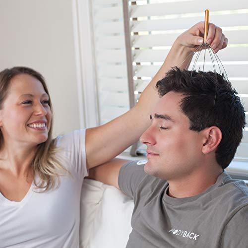 Body Back Body Back Scalp Massager, Head Scratcher, Manual Head Massager for Stress Relief, Relaxing Scalp Scratcher, Tingler for Gentle Hair Stimulation (Gold)