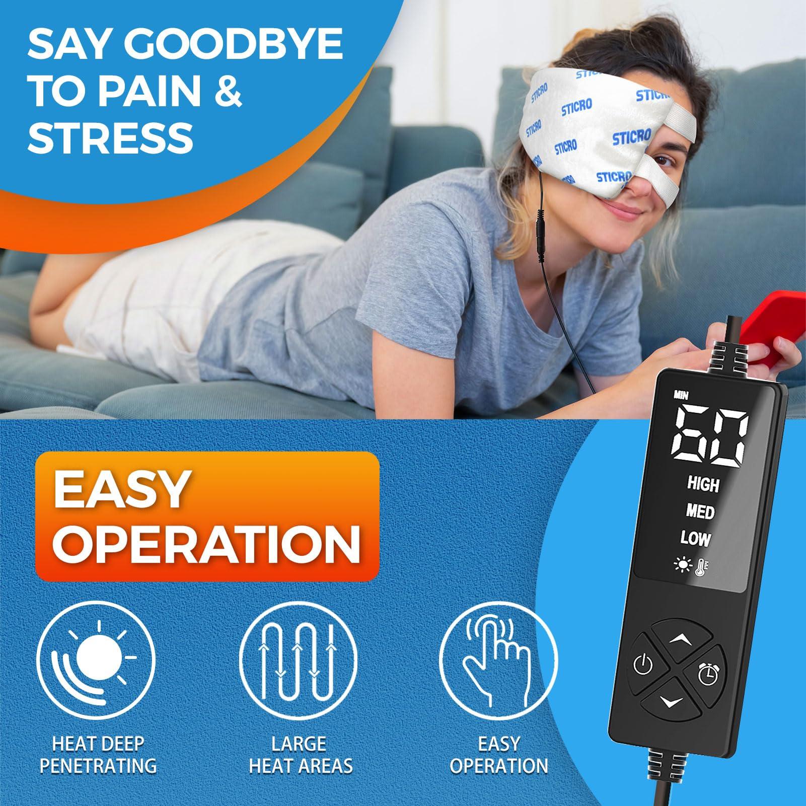 sticro sticro Stye Eye Warm Compress for Stye Treatment, Moist Heating Pad with 3 Heat & 5 Timer Settings for Either Eye Stye Chalazion Blepharitis Relief