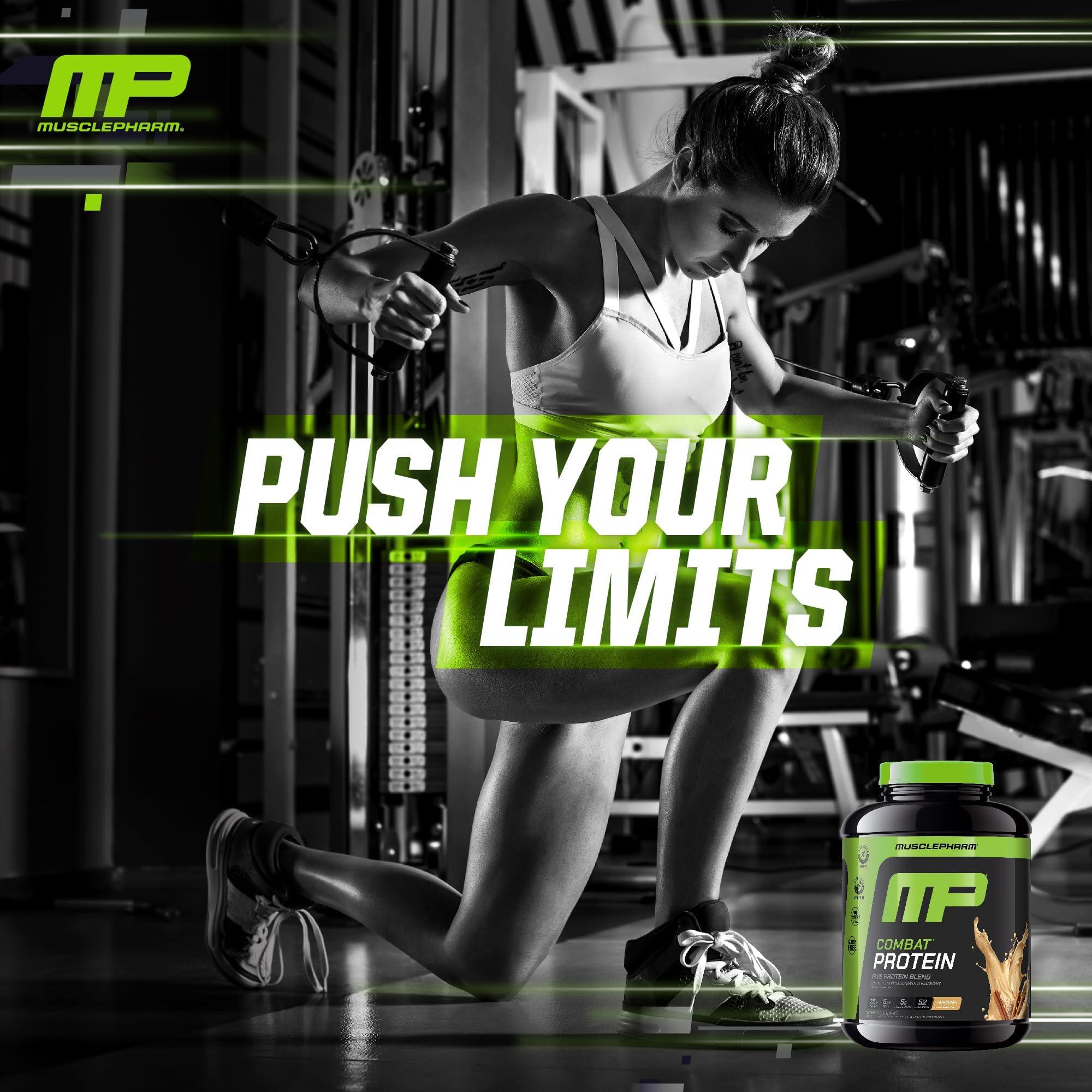 Muscle Pharm MusclePharm Combat Protein Powder, Horchata Flavor, Fuels Muscles for Productive Workouts, 5 Protein Sources Including Whey Protein Isolate & Egg Albumin, Gluten Free, 4 lb, 52 Servings