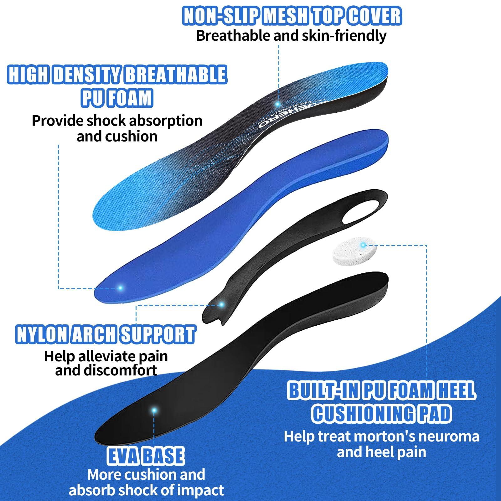ZOEHERO Plantar Fasciitis Insoles for Men & Women,Heavy Duty Orthotic Inserts with Arch Support for Plantar Fasciitis Relief,Foot Pain Relief,Comfort Insoles for Standing All Day,Sprot,Hiking